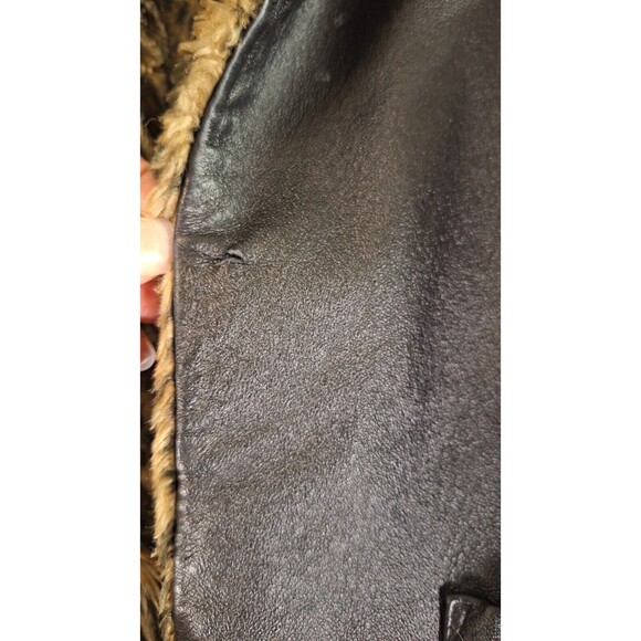 WILSONS LEATHER Coat Girls L Reversible Leopard Print Faux Fur Lined Winter Y2K - Picture 11 of 16